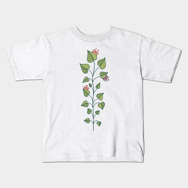 Cute Bugs Eat Green Plant Nature Lover Kids T-Shirt by Boriana Giormova